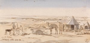 Bij El Areesh, 15:30, 30 maart 1867 door Edward Lear